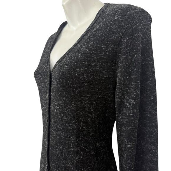 All That Jazz Vintage Button Up V-Neck Charcoal Gray Long Sleeve Dress Knit M - Picture 10 of 16